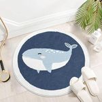 Kids Rug, 2Ft Round Rug Washable Area Rugs Cute Circle Rug Play Mat Non Slip Carpet Nursery Rug for Baby Boys Girls Toddlers Soft Rugs for Living Room Bedroom Kids Room Playroom Bathroom Classroom