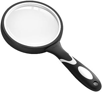 Big Magnifying Glass, 10X Magnifying Glass for Kids Applied to Science Books Newspaper Reading Insects Hobby Observation Premium Non-Slip Soft Hand Shank Magnifying Glasses for Seniors Kids