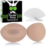 Double Scoop® Push Up Inserts w/Bonus Tape Sticky Strips, Instant Breast Implants, Replacement Bra Pads, Padded Bralette Hack, Breast Lift, Foam Bra Filler Insert, Bra Stuffer, Cup Size C (Nude)