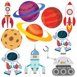 Party Propz Space Theme Birthday Decoration Cutouts (Cardstock) - 10Pcs, Astronaut Theme Birthday Decoration | Rocket Theme Birthday Decoration | Galaxy Theme Decoration | Planet Theme Birthday Decor