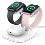 SwanScout Dual Watch Charger Stand for Apple Watch, 3 in 1 Charging Station Stand for iWatch and AirPods, Wireless Charger Dock Compatible with Apple Watch Ultra/8/7/6/5/3/2/SE, Airpods Pro 2/Pro/3/2