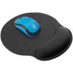 Mata1 Mouse Pad (Black), Soft-Padded Ergonomic Wrist Support, Travel-Friendly Mousepad w/Soft Memory Foam Cushion Gel Rest, Use for Office Desktop, Gaming Computer & Laptop