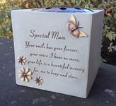 Special Mum - Grave Vase (Rose Bowl) with Butterfly and Flowers - Memorial Garden Graveside