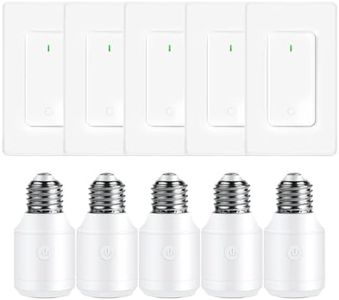 Remote E26 E27 Light Bulb Socket Adapter,GreenCyle Standard Medium Base Lamp Socket Extender 2.3"(5.8cm),Screw-in Light Socket,Max 500W,No Wiring Needed,500ft RF Range,for Lamp,Home & Office,5PK