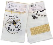 Country Club 100% Cotton Pack of 3 Bee at Home Design Velour Kitchen Tea Towels