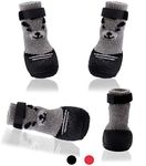 AblePet Dog Boots Waterproof Shoes Breathable Socks, with Anti-Slip Sole and Adjustable Magic Tape All Weather Protect Paws Only Fit for Small Dog(4Pcs)(Black, S)