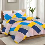 FLOATING DREAMS Reversible AC Comforter Set King Size Double Bed with Bedsheet and 2 Pillow Covers Size- 90x100 Inch (4 Pcs Comforter Set, Multi Colour)