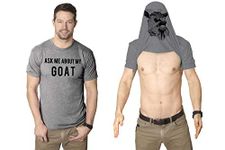 Mens Ask Me About My Goat T Shirt Flip Funny Farm Animal Cool Novelty Graphic Mens Funny T Shirts Flip T Shirt for Men Funny Animal T Shirt Novelty Tees Light Grey XL