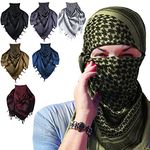 Shemagh Tactical Desert Military Head Scarf Men Women Motorcycle Face Mask Biker Arab Wrap Summer Keffiyeh Cover Scarves…, Green, 43'' X 43''