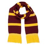 Wizard Scarf for Wizard Costume Maroon and Gold Wizard Accessories Kids Costumes for World Book Day Boys - Wizard Scarf for Halloween Wizard Costume Adult or Wizard Costume Kids Book Day Fancy Dress