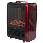 Comfort Zone Mini Ceramic, Electric Fireplace Stove | Red, 3D Fan-Forced Heater with 2 Heat Settings