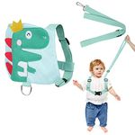 AOMIG Baby Reins, Baby Walking Reins and Toddler Safety Harness, Dinosaur Baby Reins Safety Leash for Toddlers Boys and Girls (Green)