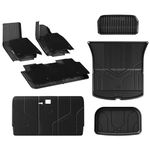 3W Car Mats 12PCS Set Tailored for Tesla Model Y 2021-2024,All Weather TPE,Double Layer Floor Mats+Front&Rear Trunk Mats+Boot Liner+Seat Back Protector,Easy To Clean