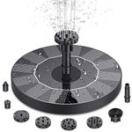 AISITIN Solar Fountain Pump, 3W Solar Powered Water Fountain Pump with 6 Nozzles,Solar Birdbath Floating Fountain for Garden, Ponds, Fish Tank, Outdoor and Aquarium
