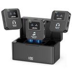 LEKATO Wireless In-Ear Monitor System with Charging Case,2.4G Stereo Wireless IEM System with Transmitter Beltpack Receiver for Studio, Band Rehearsal,Small Gig, OTG Support