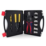 Zhushan Wire Crimping Tool Set,4 PCS Interchangeable Dies with Stripping and Crimping 2 in1 tool and screwdriver for Heat Shrink Connectors, Ferrule Terminals,Insulated and Non-Insulated Connectors