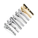 UJOY Men's Copper Tie Clips Sets Classic Design Jewelry Gift Box - Black (Pack of 8)