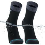 DexShell Waterproof Socks for Men & Women, Hiking Walking Outdoor Activities in Cold Wet Weather, Breathable Membrane PFOA-free Laminated Combed Cotton Inners by Patented Craft, Unisex LG, JBG Black