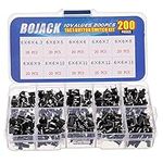 BOJACK 10 Values 200 Pcs 6x6 mm Tactile Pushbutton Switches 4 Pin Momentary Push Button Switches Assortment Kit