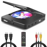 Super Mini Blu-ray HD DVD for TV, 1080P Blue-ray Home Theater, Portable with Remote Control + HDMI AV Cable + Built-in PAL/NTSC, Support USB Input