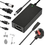 42V 2A Electric Scooter Charger UK 3 Pin, Universal with 6 Connections for 36V Li-ion Battery Fast Charger for Xiaomi/Ninebot, Mobility Scooter, Hoverboard, Electric Bike, Drift Board, Unicycle