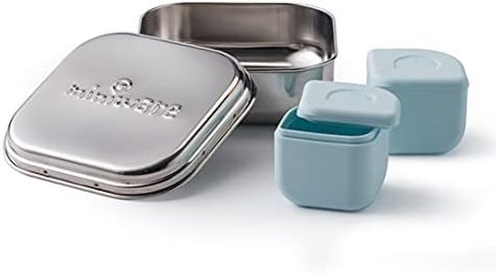 Miniware GrowBento Box and 2 Silipods | Stainless Steel food grade silicone bento containers - Bento Lunch Box for Kids and Silicone Storage Containers | Bento Box for Kids (Steel+ Aqua)