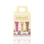 indē wild Lip Kit Minis | Dewy, Hydrating, Not Sticky, Plumping Lip Treatment | With Desi Ghee, Peptides, Hyaluronic Acid And Shea Butter | Clear, Pink, Nude Shade | 15ml