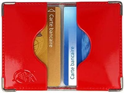 Color Pop® Etui 2 Cartes bancaires blindé (Anti-RFID) - Fabrication française - Protection des données bancaires (Rouge - PVC Vernis) - 9,7 x 6,5 x 0,5 cm