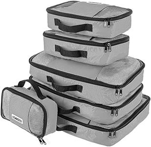 Savisto Packing Cubes 6 Piece Set, Durable & Lightweight Travel Essentials for Suitcases - Includes 1 XL, 2 L, 2 M, 1 S - Available in 8 Stylish Colours - Grey