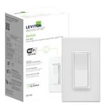 Leviton D215S-2RW Decora Smart Wi-Fi Switch (2nd Gen), Works with Hey Google, Alexa, Apple HomeKit/Siri, and Anywhere Companions, No Hub Required, Neutral Wire Required, White