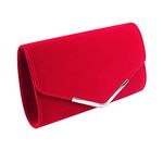 BBjinronjy Clutch Bag Evening Bag Handbags Purse Handbag With Detachable Chain Strap for Wedding Cocktail Party Ladies (Red-Large)