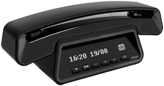 ALCATEL Epure Premium - Téléphone Fixe sans Fil DECT avec Répondeur - Design Vintage - Base D'Affichage Intelligente - Grand Écran Graphique - Mains Libres - Fonction Blocage des Appels - Noir