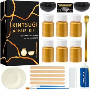 deuvuo Kintsugi Repair Kit Gold, Authentic Kintsugi Repair Kit Bio to Revive Your Broken Ceramic, Pottery, Mug, Bowl, Glass Keepsakes with Ease - Japanese Kintsugi Repair Kit Bio for Beginners