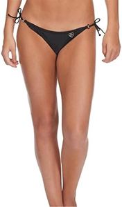 Body Glove Women's Smoothies Tie Side Brasilia Cheeky Bikini Bottom, Black, X-Small