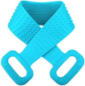 INMORVEN 35.5 inches/90 cm Back Scrubber for Shower,Super Long Bath Body Brush Long Handle Exfoliating Silicone Body Scrubber for Men and Women Long Lasting and Easy to Use.(Blue)
