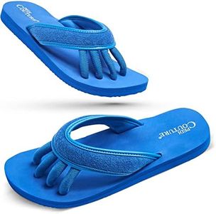 Pedicure Sandals with Built In Toe Separators for Women - Comfortable Spa Style Flip Flops for Home, Salon, Yoga & Gym Use - Ideal for Nail Drying & Foot Wellness (Navy-XL)