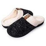 APOLTER Men's Women's Memory Foam Slippers Comfort Wool-Like Plush Fleece Lined House Shoes for Indoor Outdoor