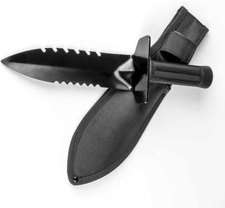 Heavy Duty Metal Detector Shovel Digging Tools, Metal Detecting Shovel Double Serrated Edge Digger Garden Knife with Ergonomic Handle, Nylon Sheath for Gardening - Jotron