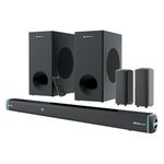 ZEBRONICS Juke BAR 9552, Dolby Audio, Dual Wireless Subwoofer & Satellite, 625 Watts, RGB LED, Bluetooth Soundbar (Black, 5.2 Channel)