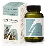 The Herbtender Calm & Collected - Ashwagandha, Lion's Mane, Holy Basil Blend for Anxious Moments, Supports Sleep & Inner Balance, Vegan, Organic Ingredients, 60 Capsules