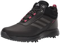 adidas Women's S2G Recycled Polyester Mid Cut Golf Shoes, Core Black/Dark Silver/Wild Pink, 6.5