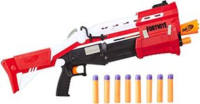 NERF Fortnite TS Blaster, Pump Action Dart Blaster, 8 Darts, Dart Storage Stock, for Youth, Teens, Adults, Multicolor