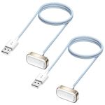 LVFAN 2 Pack Charger Cable for Fitbit Charge 6/5, Fast Charging Cable Smartwatch Replacement Accessories Nylon Braided Cord Charger Dock for Fitbit Charge 6/5 / Luxe (3.3 ft)