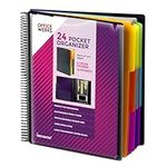 Performore 24 Pocket Spiral Project Organizer with 12 Dividers, Fits 8.5" X 11" Letter Size Papers Folder with Front and Customizable Cover, Erasable Write On Tabs for Documents Files