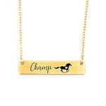 Personalized Name Horse Bar Necklac