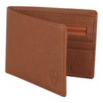 SAMTROH Tan PU Leather Wallet for Men I 2 Card Slots I 2 Currency & Secret Compartments I 1 Zipper Coin Pocket & 6 ID Card Slots