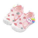 Baby Sandals Boys Water Beach Shoes Sneakers Newborn Trainer Mesh Non-Slip Soft Sole Flats Infant Canvas Sneakers Toddler Prewalker Crib First Walking Shoes 7#5-Pink