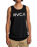 RVCA Men's Graphic Sleeveless Tank Top Shirt, Big Rvca/Black, Large