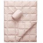 zZFocus Lightweight Down Throw Wearable Blanket Goose Down Filling Soft Warm, Windproof Packable for Travel Camp Couch Indoor & Outdoor, Multi-Functional Washable 800 Fill Power 35 x 59in Cherry Pink