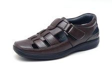 Heels County Men's Brown Genuine Leather Sandals - 10 UK